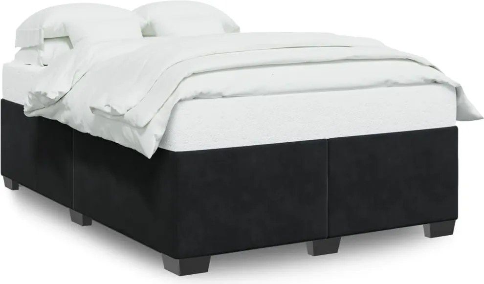 vidaXL Cadru de pat fără saltea, negru, 160x200 cm, catifea