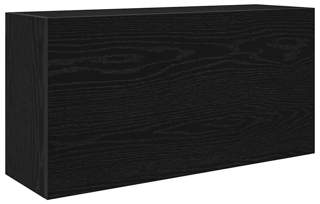 860086 vidaXL Dulap de perete de baie, negru, 80x25x40 cm, lemn prelucrat