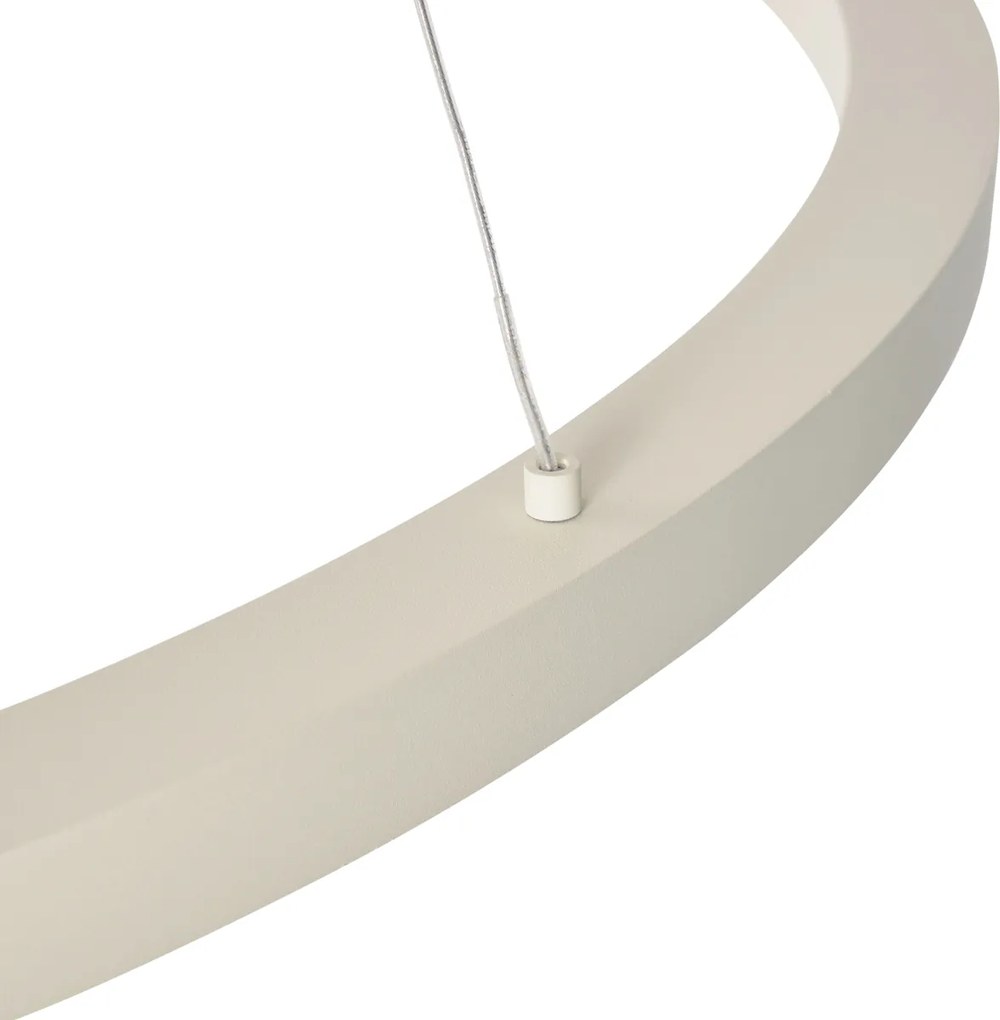 Plafonieră suspendată bej cu LED, 80 cm, cu dimmer în 3 trepte - Girello