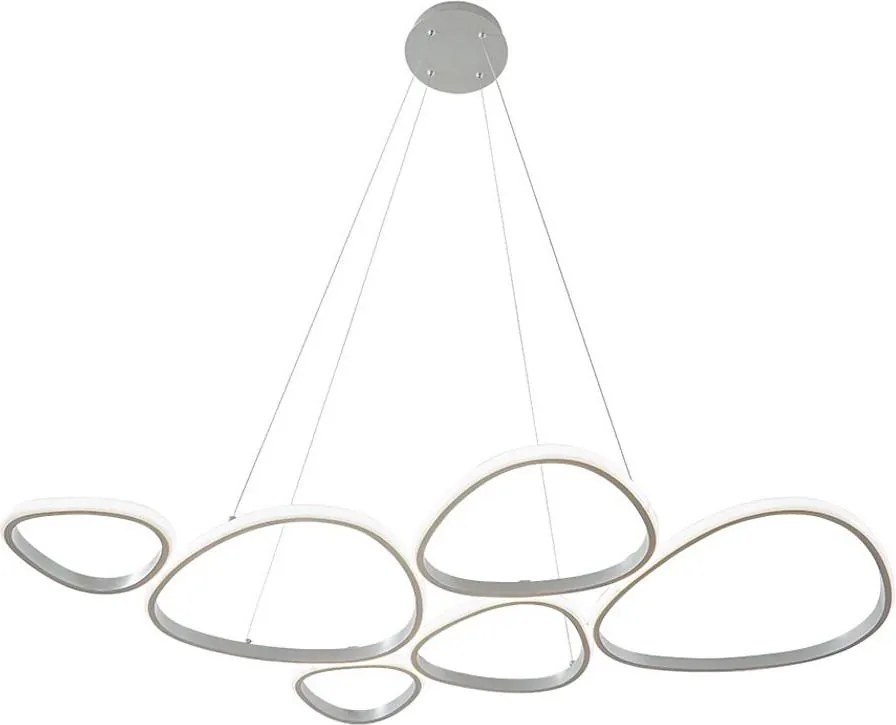 Lustră LED suspendată pe cablu HELIX LED/61W/230V argintie
