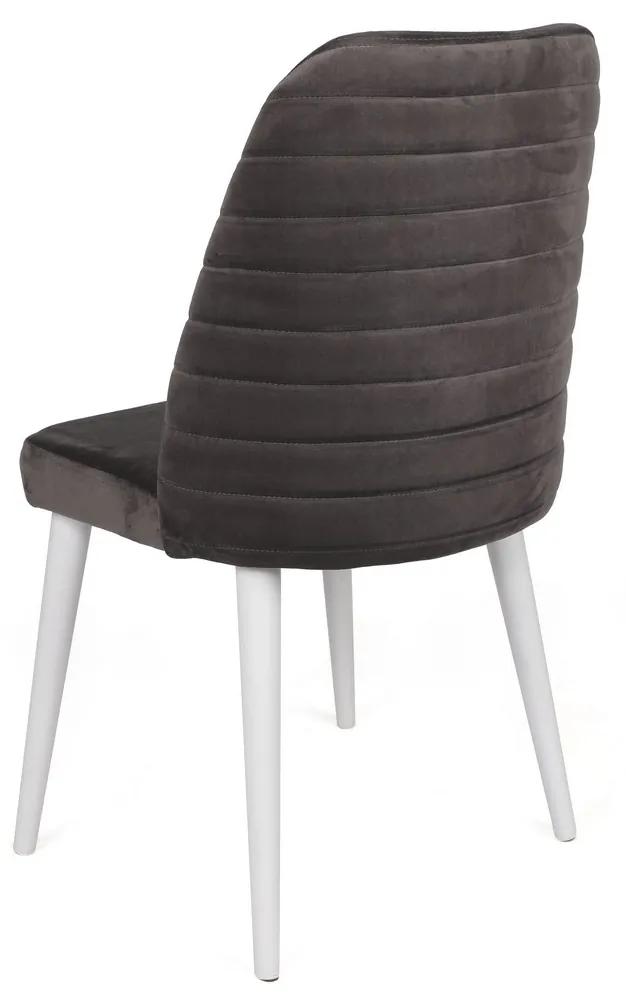 Set 2 scaune haaus Tutku, Antracit/Alb, textil, picioare metalice