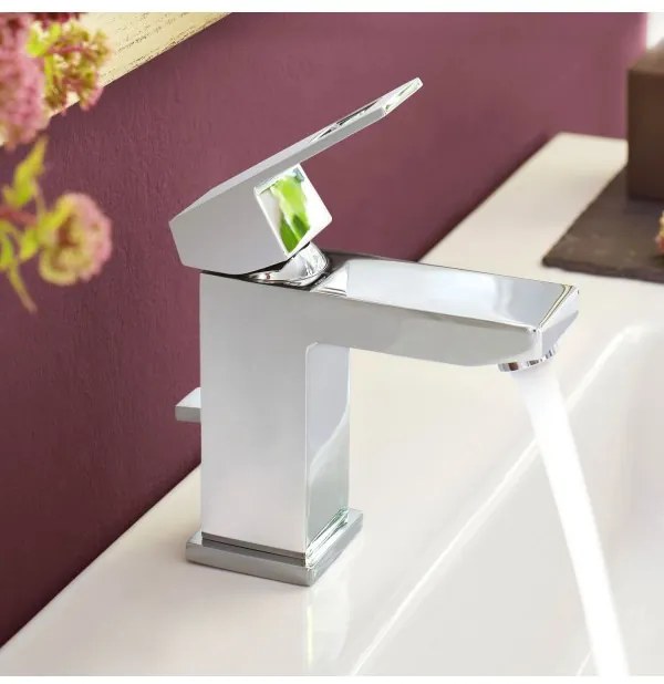 Baterie lavoar cu ventil pop-up, Grohe Eurocube M, crom, 23445000