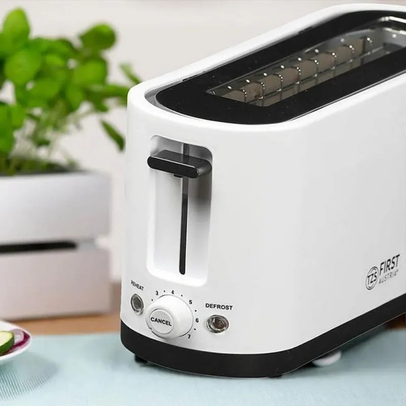 Prajitor de paine First Austria FA-5368-4, 900 W, Functie de decongelare, 38 cm, Alb