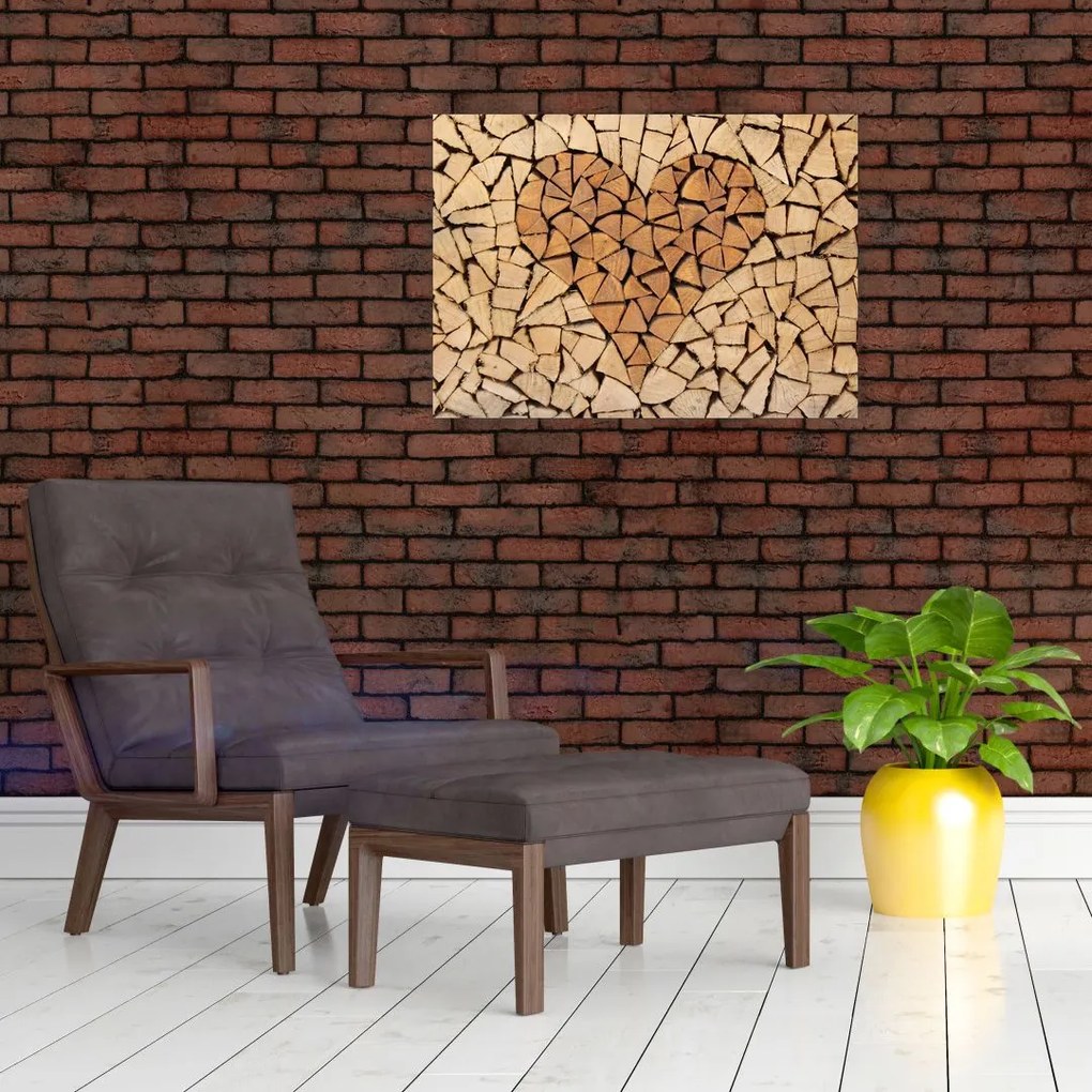 Tablou - Inima din lemn (70x50 cm)