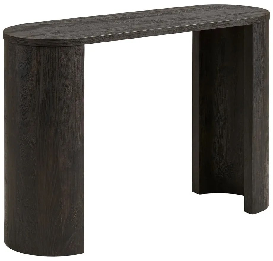 Masă consolă maro închis cu aspect de lemn de stejar 38x114 cm Bibione – House Nordic