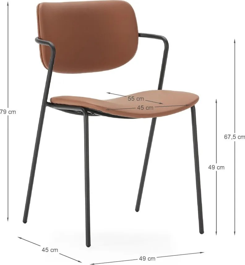 Scaune de dining cărămizii 2 buc. Maika – Marckeric