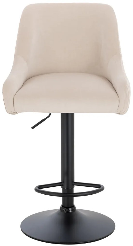 HR920W Scaun Crem din Catifea cu Bază Neagră