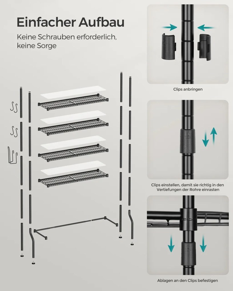 Raft baie WC Songmics Negru 83x30x179 cm