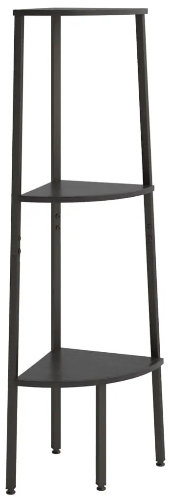 336390 vidaXL Raft de colț cu 3 niveluri, negru, 45,5x31,5x120 cm