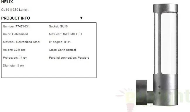 Aplica de perete exterior IP44 LED Helix 77471031 DFTP