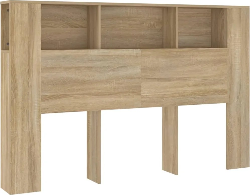 vidaXL Tăblie de pat cu dulap, stejar sonoma, 160x18,5x104,5 cm