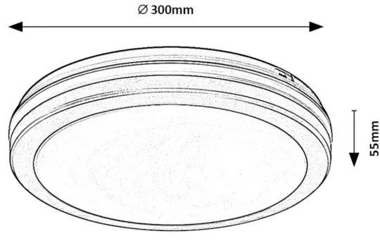 Rabalux 77035 - Plafonieră LED pentru baie INDRE, 28W, 230V, IP54, negru