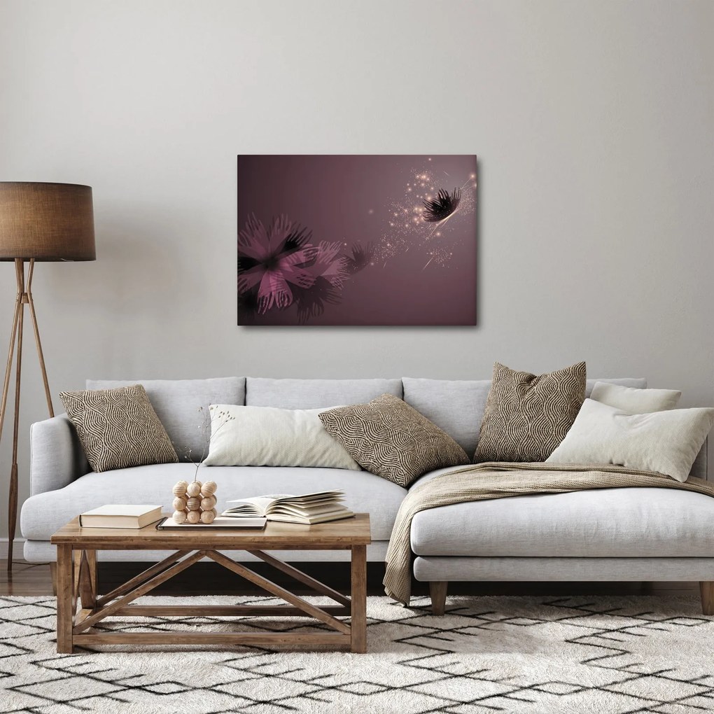 Tablou - Floare și fluture (70x50 cm)