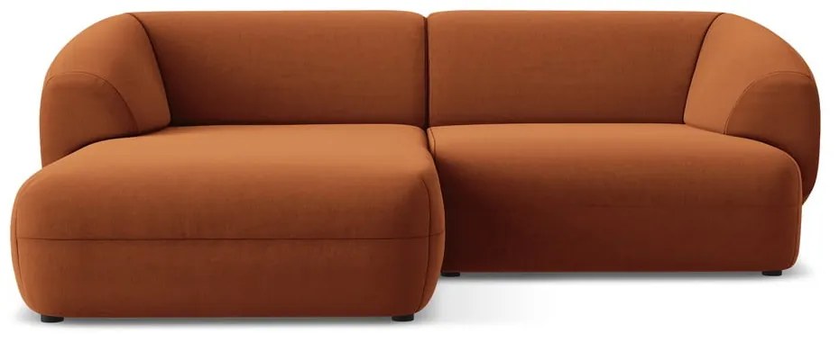 Colțar portocaliu cu tapițerie din catifea (cu colț pe partea stângă) Moana – Makamii