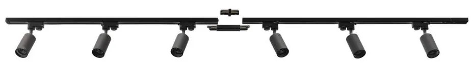 Spot în sistem de șină Zuma Line 3021 TUBE 6xGU10/35W/230V negru