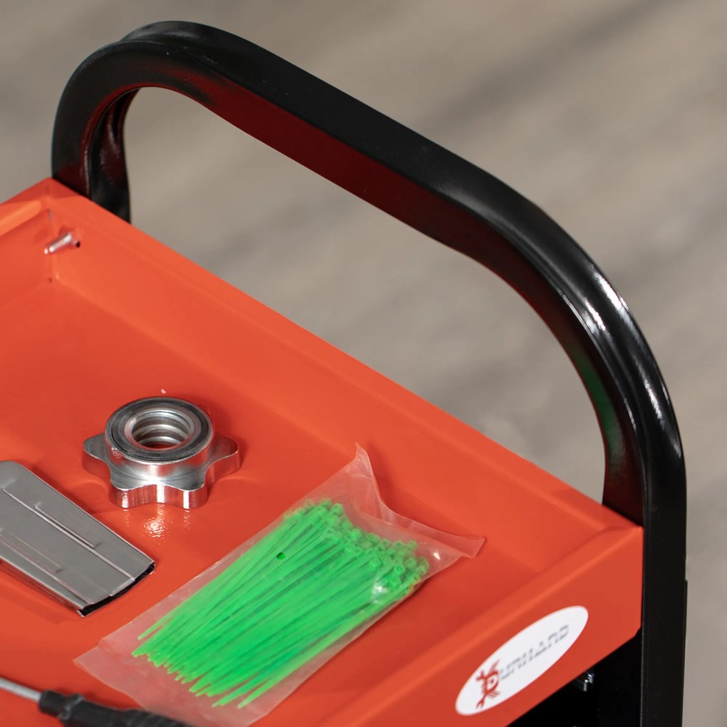 DURHAND Cărucior de atelier servante atelier cu 3 niveluri cu rafturi, plăci suspendate, încărcare până la 100 kg, roșu | Aosom Romania