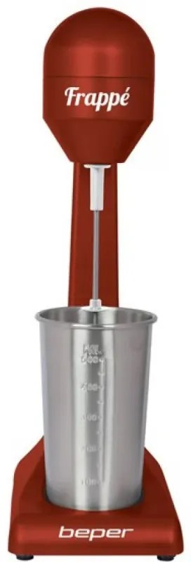 Mixer frappe Beper BP.690, 100W, 500 ml, 2 viteze, Mixer Inox, Rosu/inox