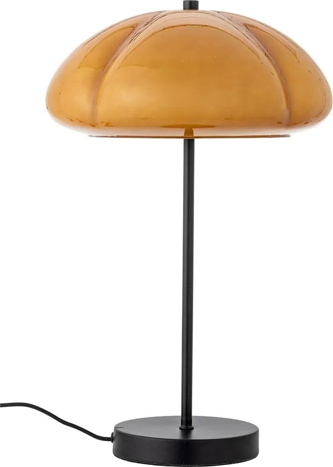 Veioză galben ocru cu abajur din sticlă (înălțime 46,5 cm) Kinoko – Bloomingville