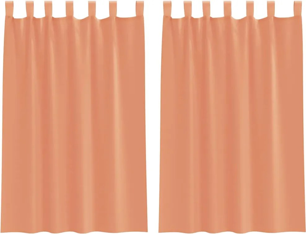 vidaXL Perdele Voile cu Bucle 2 buc Terracota 140x175 cm