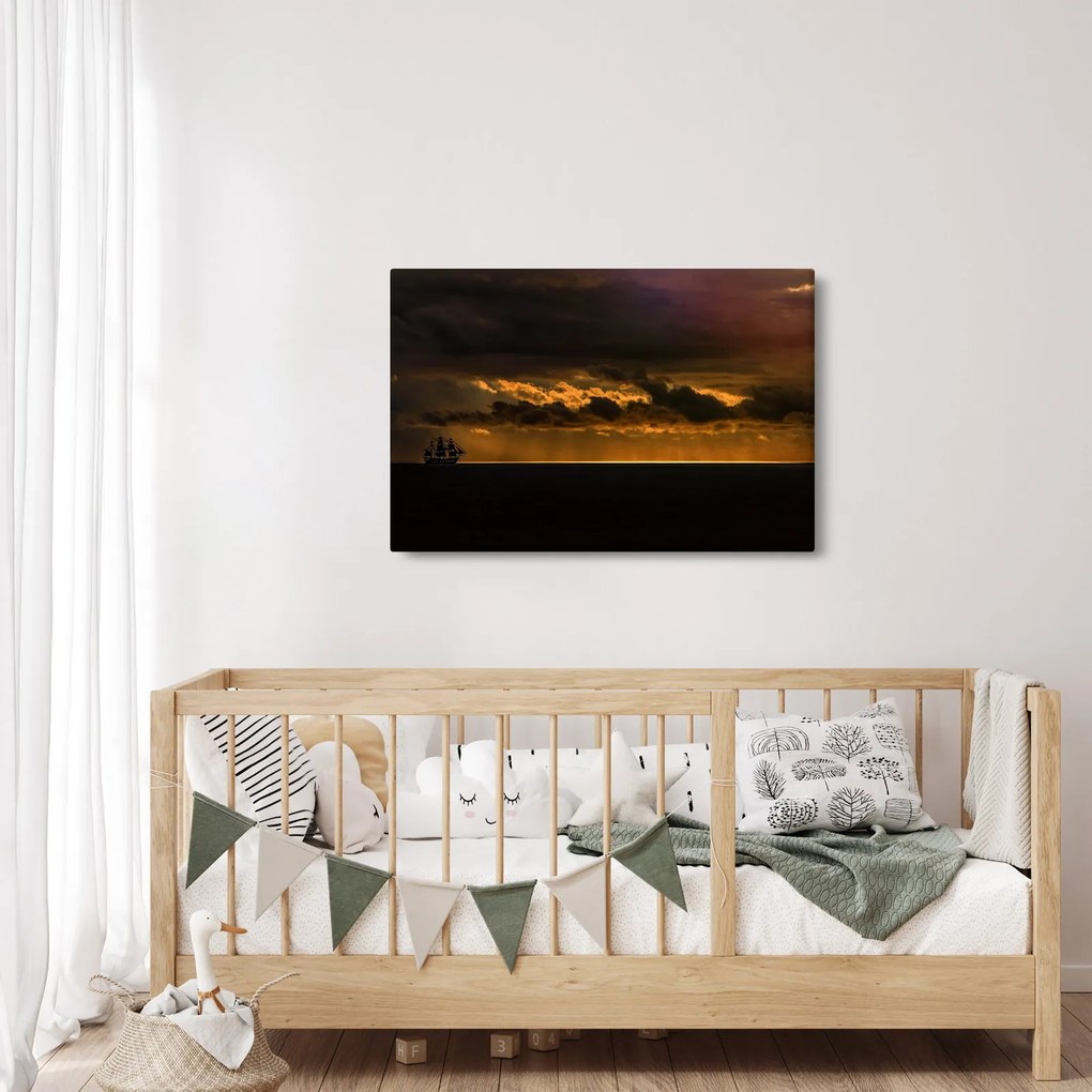 Tablou unei vele în apus de soare (90x60 cm)