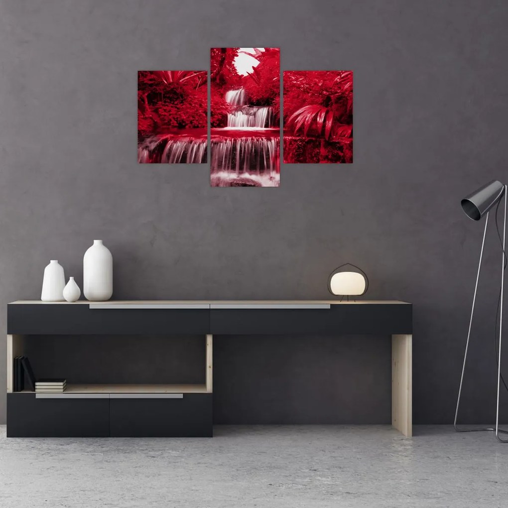 Tablou - Cascade indoneziene în roșu (90x60 cm)