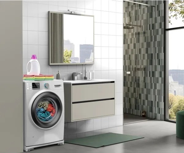 Meliconi 656149 - Suport anti-vibrații pentru mașina de spălat cu roți extensibile, 47 cm, alb