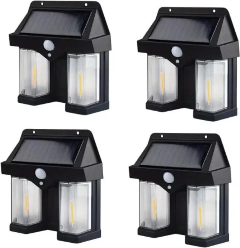 Set 4 bucati Lampa Solara Tip aplica perete cu Senzor de Miscare