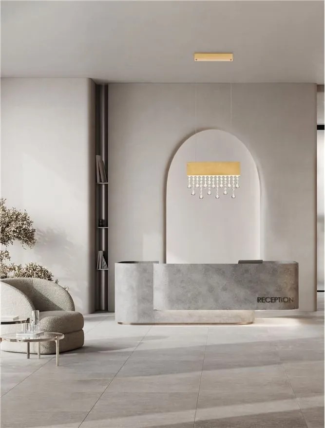 Lustra LED suspendata stil elegant CRISTA aurie