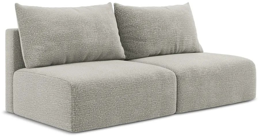 Canapea gri deschis extensibilă/cu spațiu de depozitare 216 cm Kalena – Makamii