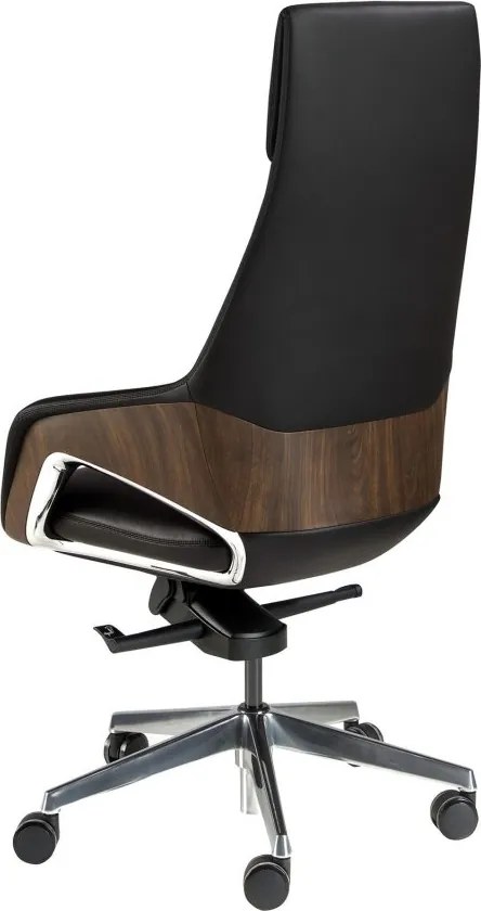 Scaun de birou modern piele sintetica si furnir de nuc Black