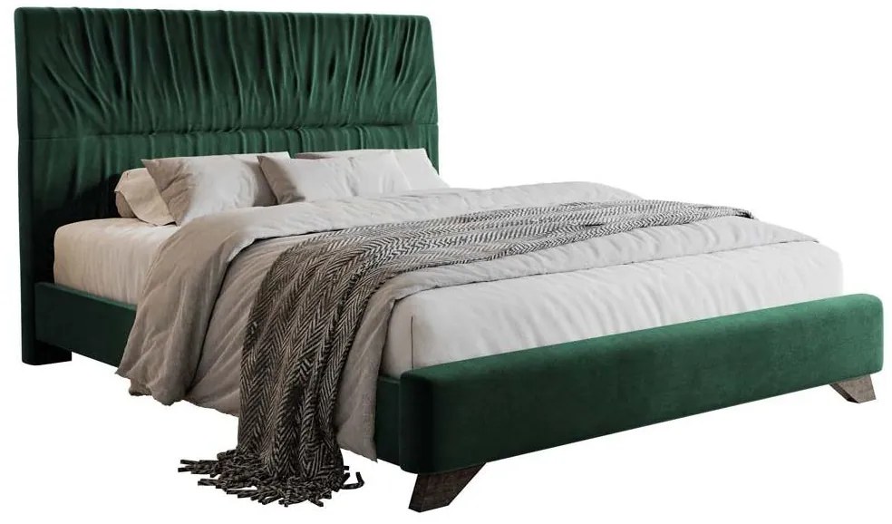 Pat matrimonial 160 cm Lania 160 (cu somieră) (verde). 1098720