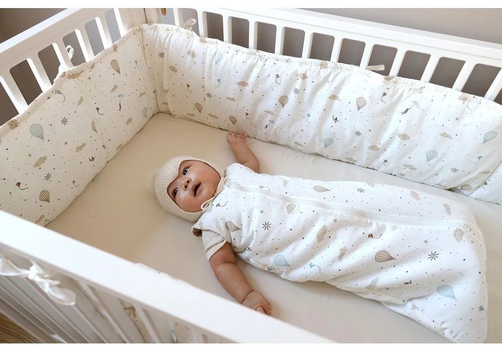 Apărătoare pentru pătuț fildeș din bumbac organic 365 cm Dreamland – Cam Cam Copenhagen