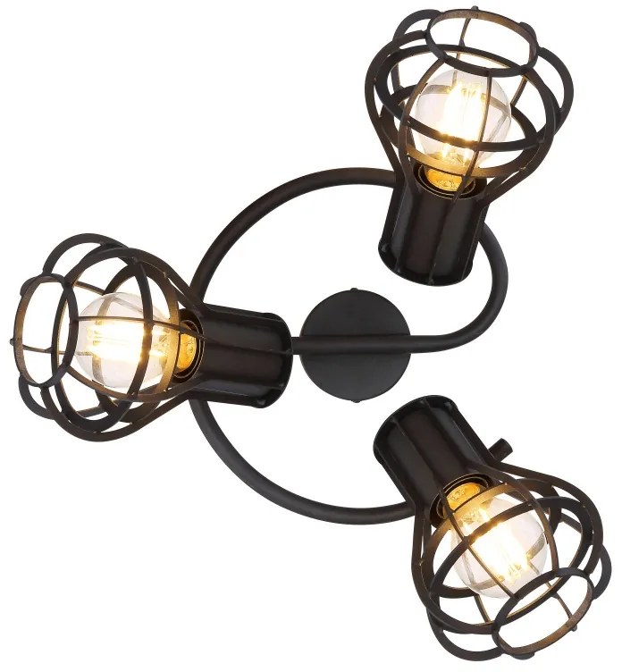 Lustra / plafoniera cu 3 spoturi design modern Clastra negru 15388-3 GL