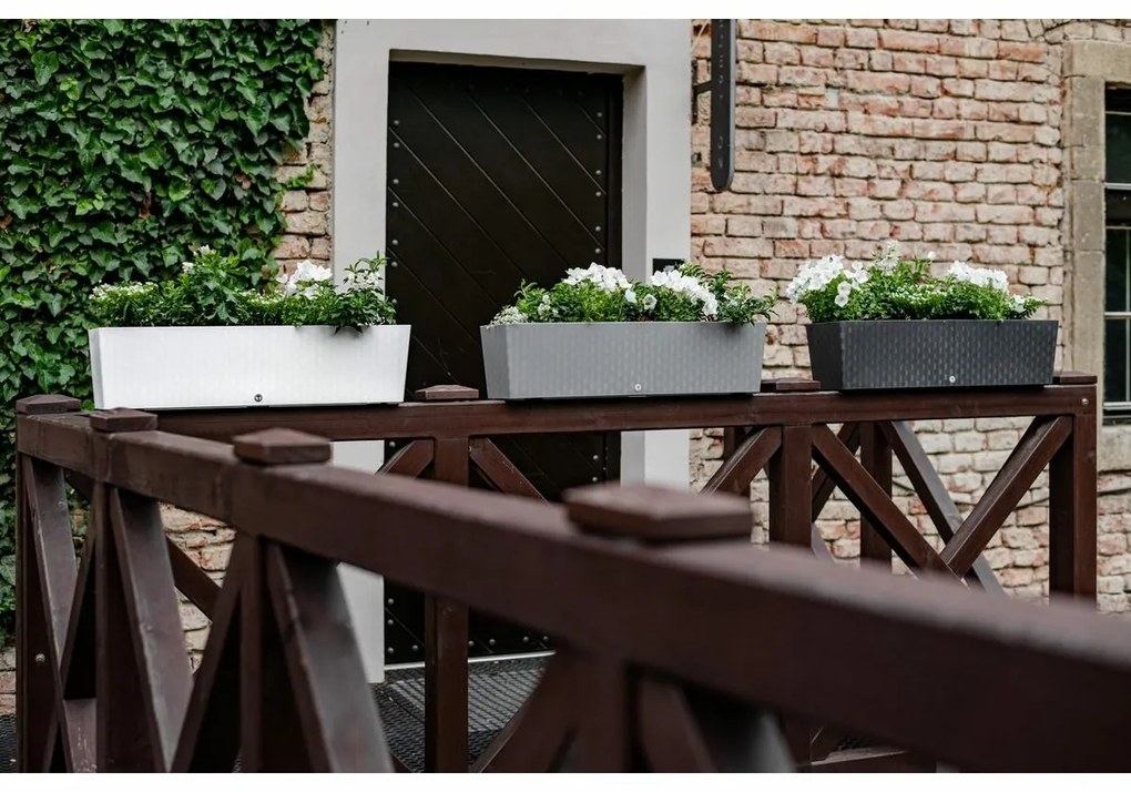 Jardinieră autoirigare Flower Lover Supremealbă, 75 cm, 75 cm