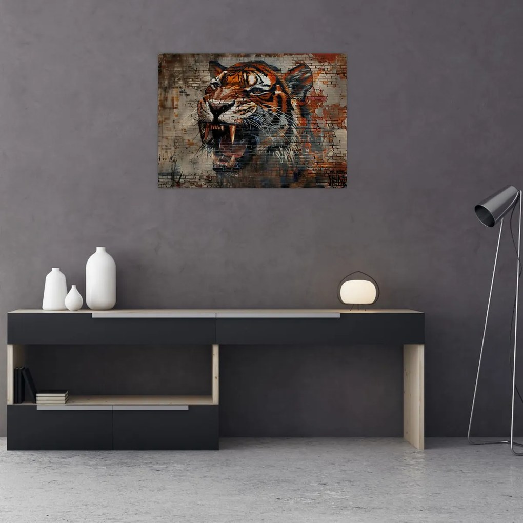 Tablou - Tigru din Cărămizi (70x50 cm)