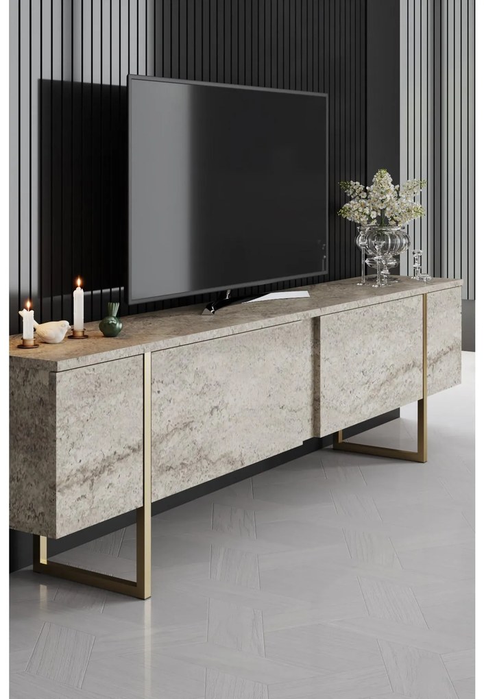 Mobilier living Luna set (Travertin + auriu) . 1102332