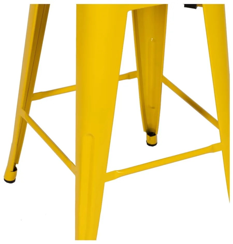 Set de scaune de bar galben 2 buc. din metal (înălțime șezut 61 cm) – Ixia