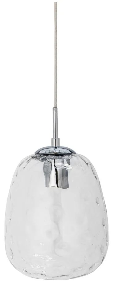 Lustră argintie cu abajur din sticlă ø 20 cm Baele – Bloomingville