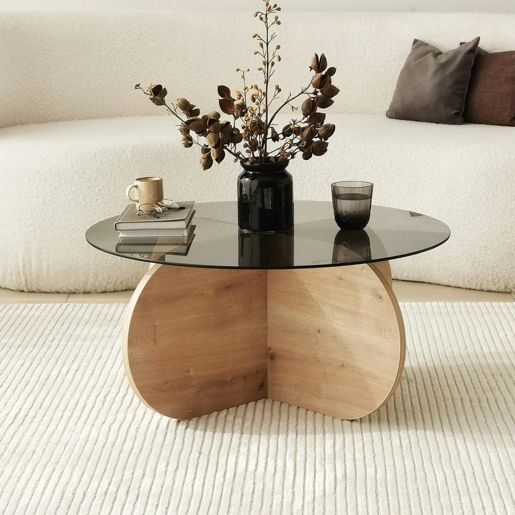 Măsuță de conferință Bubble Sapphire Oak Fume, stejar safir