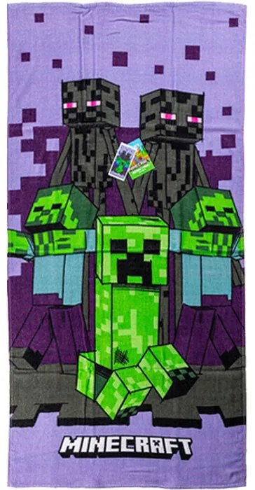 Minecraft Purple prosop de baie, prosop de plajă 70x140cm