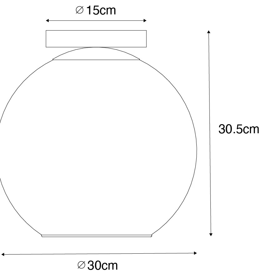 Plafoniera de design neagră cu sticlă aurie - Bert