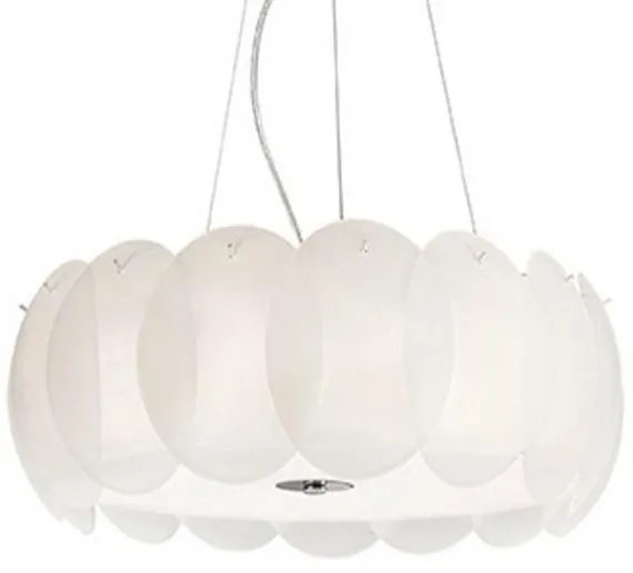 Lustra, Pendul modern inaltime reglabila, diam.55cm OVALINO SP8 BIANCO 090481