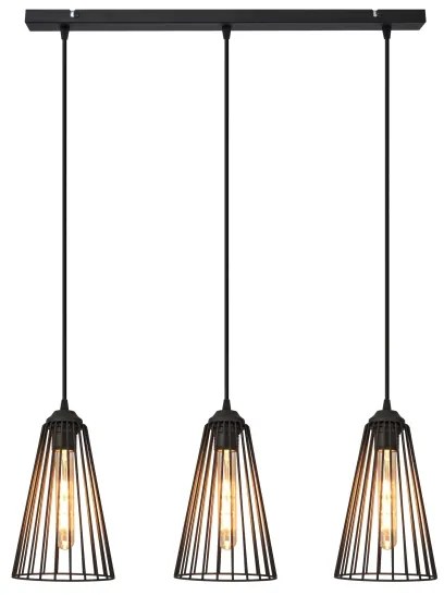 Lustră pe cablu TORRI 3xE27/15W/230V negru