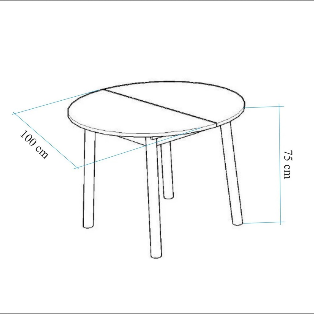 Masă de luat masa Oliver Oak Black