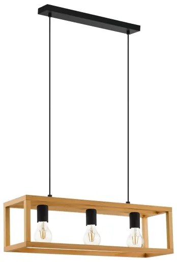 Eglo 32144 - Candelabru suspendat pe cablu BLACKCROWN 3xE27/40W/230V, maro