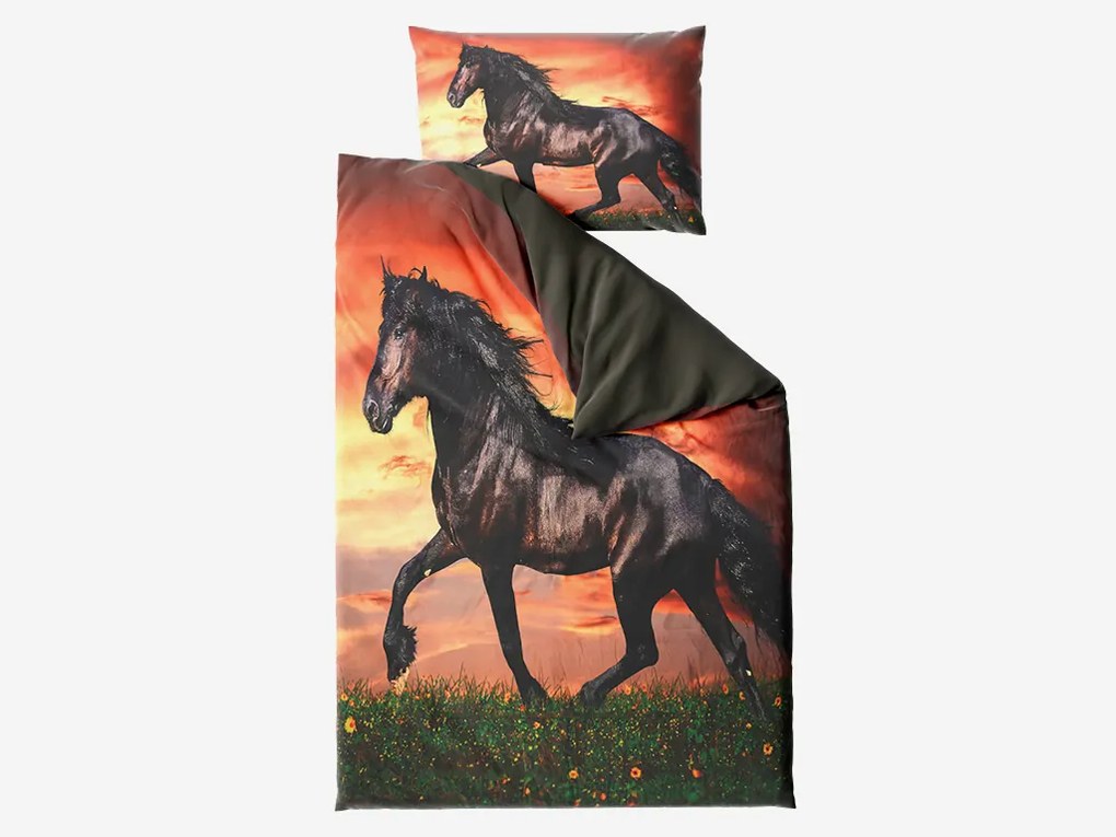 Lenjerie de pat din microfibra 3D HORSE maro Dimensiune lenjerie de pat: 70 x 90 cm | 140 x 200 cm