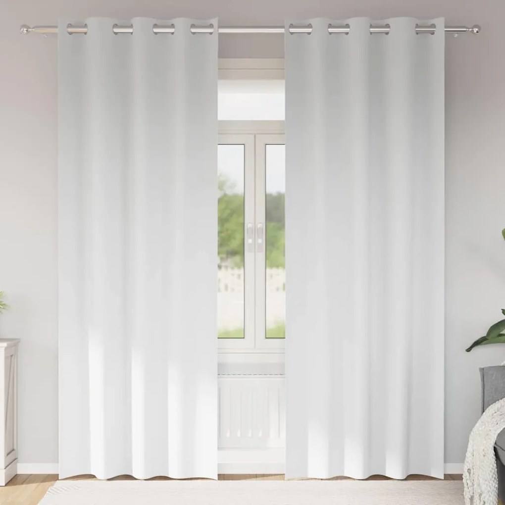 vidaXL Perdele cu perdele 2 pcs Alb pur 225 x 140 cm Poliester