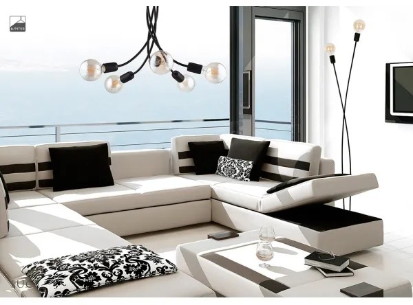 Jupiter 1640 - Lustră pe tijă LUCE 5xE27/60W/230V negru