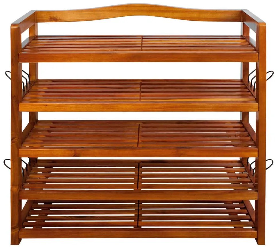 Raft pentru pantofi RUSTIC, 5 polițe, 95x26x82cm, maro natural Casaria