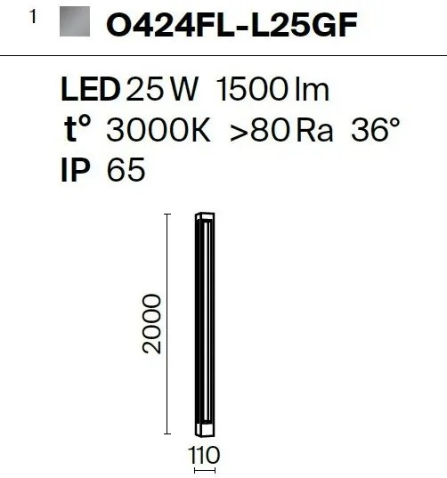 Stalp LED mare pentru iluminat exterior IP65 Elbe grafit H-200cm